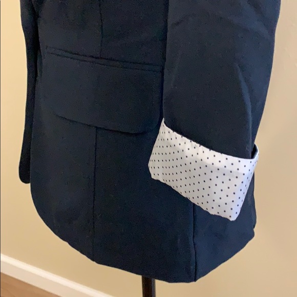 Navy Blue, A. Byer, blazer w/ polka dot cuffs - Picture 5 of 8